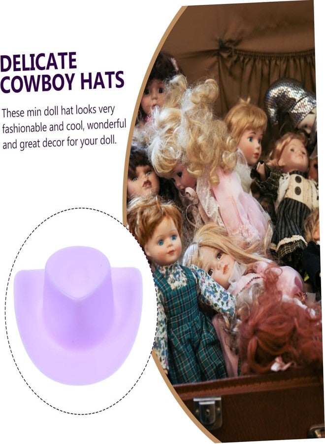 Kryoflare 10-Piece Mini Cowboy Hat Party Decorations, Mini Western Doll Hats, Adorable Doll Cupcake Decorations, Style for Dollhouse Cowboy Party Decorations（Purple） - Image 5